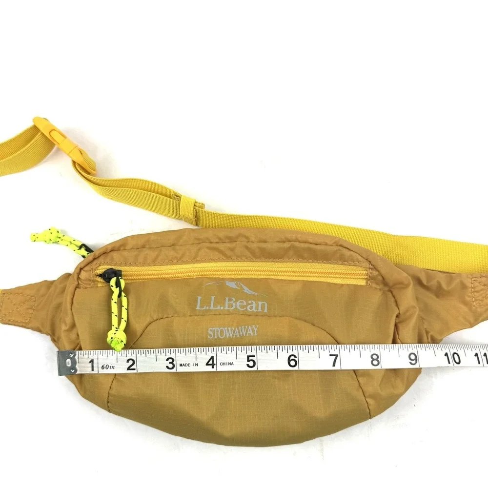 LL Bean Stowaway Bag Yellow Nylon Waist Pack Ultralight Outdoor Hiking‎ New